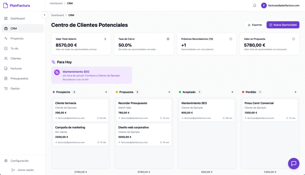 CRM Leads App De Facturacion Planfactura 1024x588