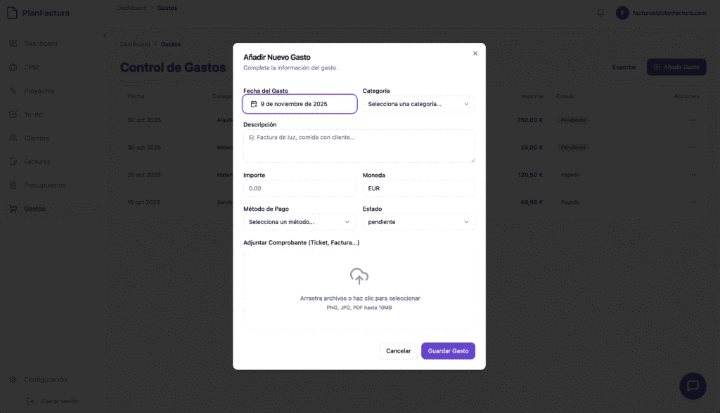 Plataforma De Gastos App Planfactura 1024x588